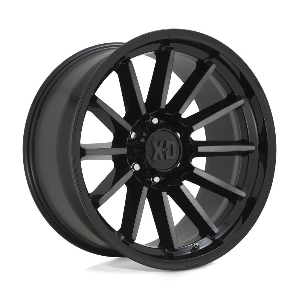 20X10 XD XD855 LUXE 5X5.5 -18MM GLOSS BLACK MACHINED WITH GRAY TINT