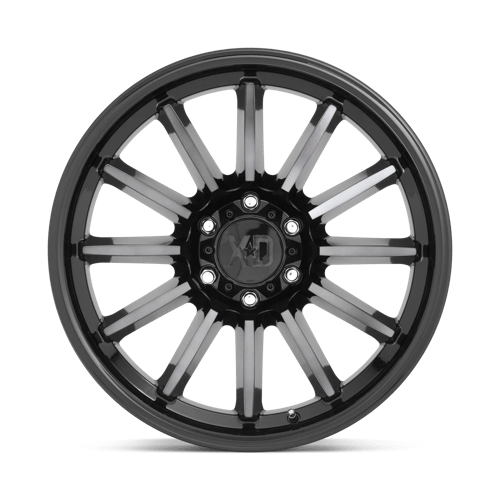 20X10 XD XD855 LUXE 5X5.5 -18MM GLOSS BLACK MACHINED WITH GRAY TINT