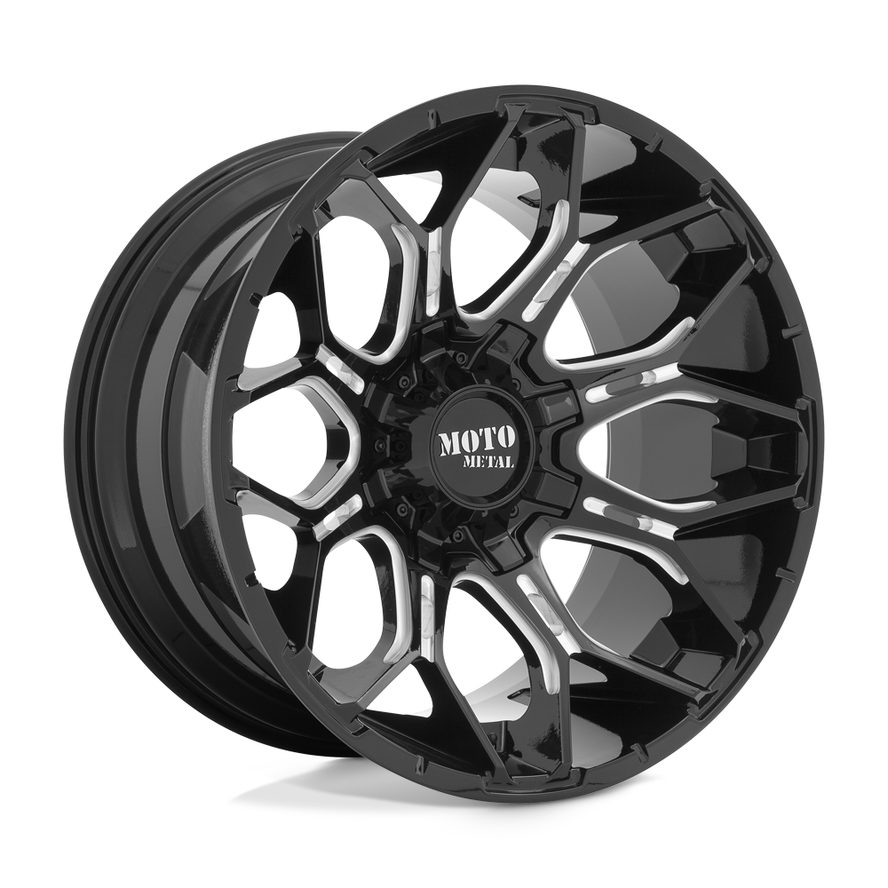 22X12 Moto Metal MO808 SNIPER 8X170 -44MM GLOSS BLACK MILLED