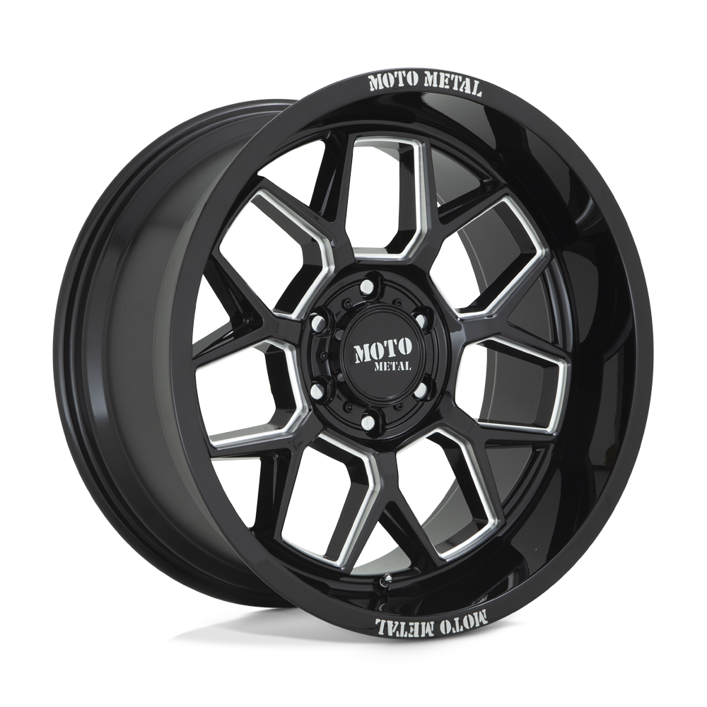 20X10 Moto Metal MO803 BANSHEE 6X135 -18MM GLOSS BLACK MILLED