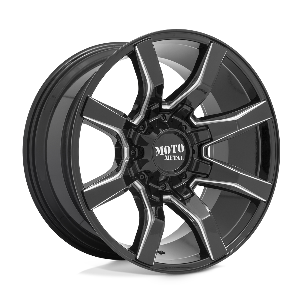 22X10 Moto Metal MO804 SPIDER 6X135/5.5 -18MM GLOSS BLACK MILLED