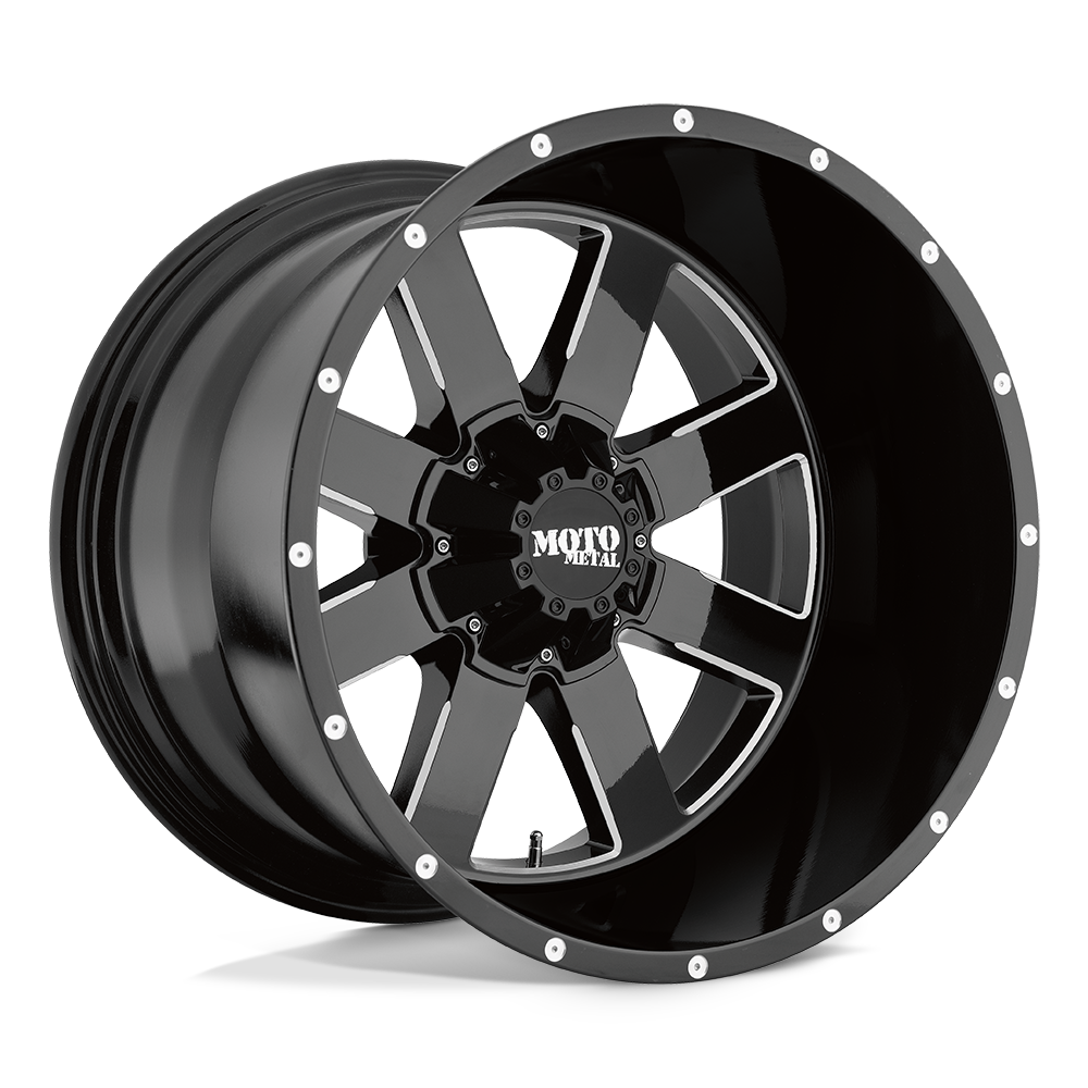 20X10 Moto Metal MO962 5X5.0/5.5 -24MM GLOSS BLACK MILLED