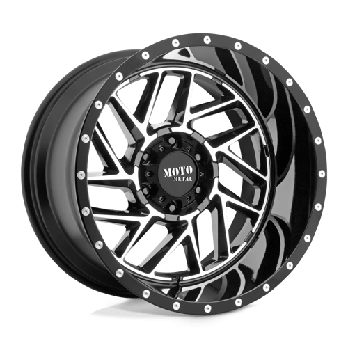 20X10 Moto Metal MO985 BREAKOUT 8X170 -18MM GLOSS BLACK MACHINED