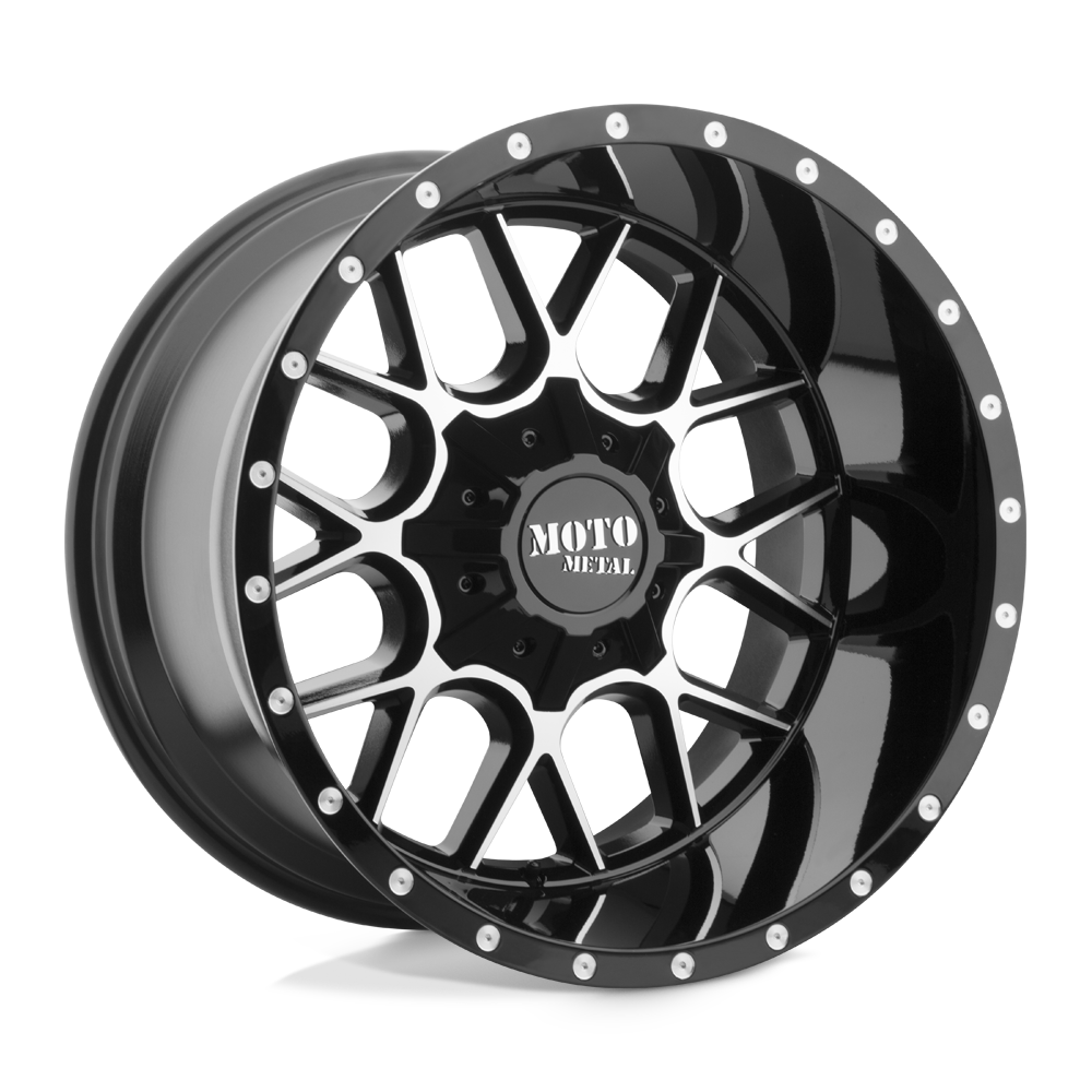 22X12 Moto Metal MO986 SIEGE 5X5.0/5.5 -44MM GLOSS BLACK MACHINED