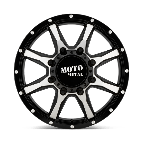 20X8.25 Moto Metal MO995 8X210 127MM GLOSS BLACK MACHINED - FRONT