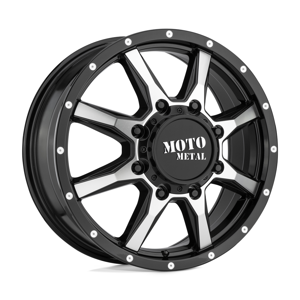 20X8.25 Moto Metal MO995 8X210 127MM GLOSS BLACK MACHINED - FRONT