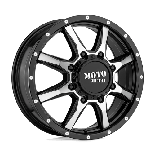 20X8.25 Moto Metal MO995 8X210 127MM GLOSS BLACK MACHINED - FRONT