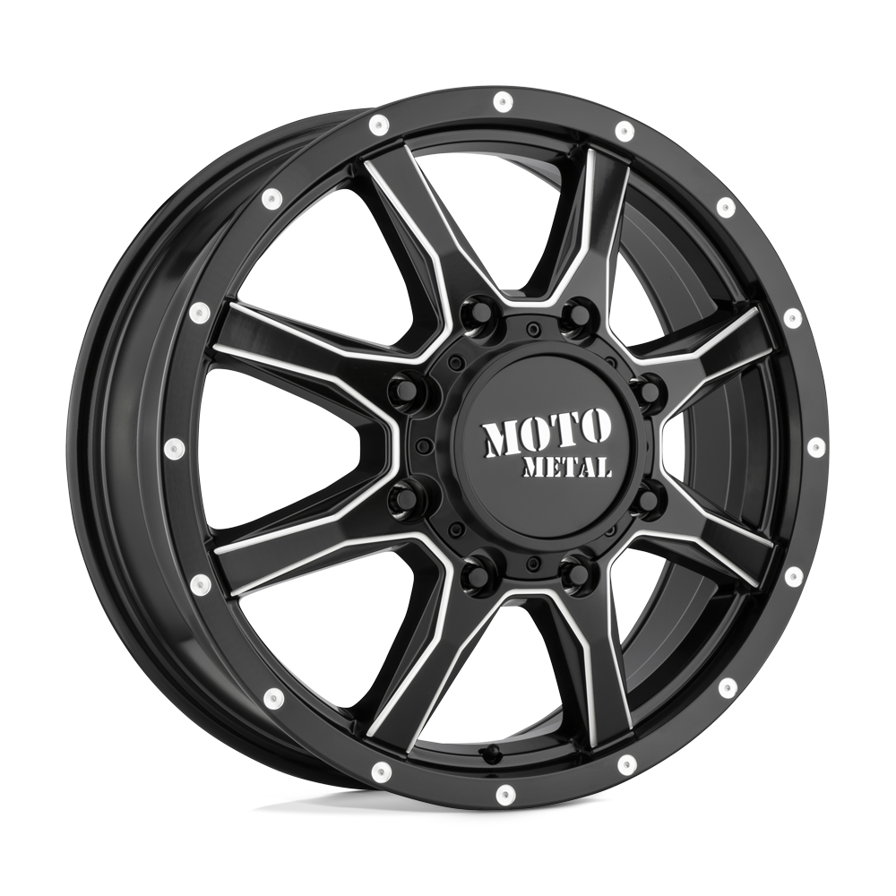 20X8.25 Moto Metal MO995 8X210 127MM SATIN BLACK MILLED - FRONT