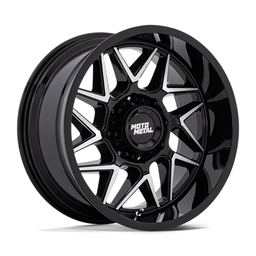 20X9 Moto Metal MO812 TURBINE 8X180 1MM GLOSS BLACK W/ MACHINED FACE