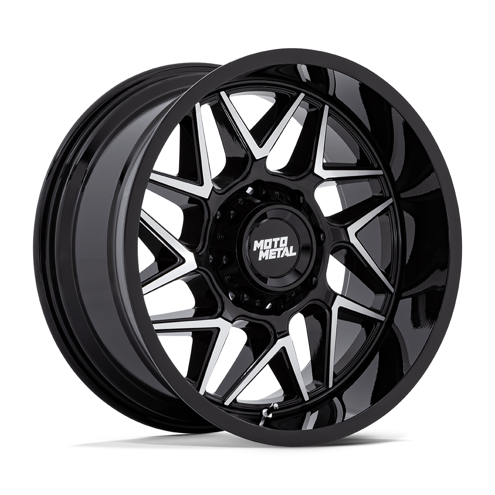 20X9 Moto Metal MO812 TURBINE 8X180 1MM GLOSS BLACK W/ MACHINED FACE