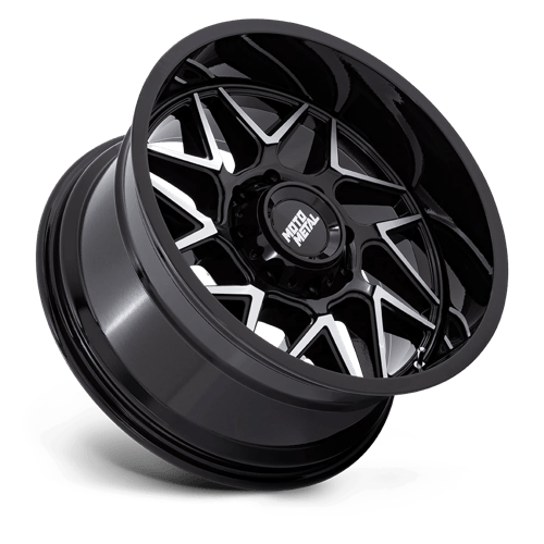 20X9 Moto Metal MO812 TURBINE 8X170 1MM GLOSS BLACK W/ MACHINED FACE