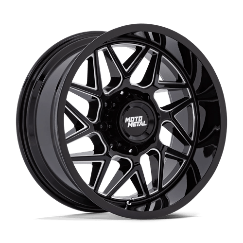 20X10 Moto Metal MO812 TURBINE 8X180 -18MM GLOSS BLACK MILLED