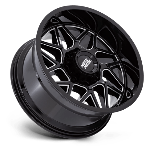 20X10 Moto Metal MO812 TURBINE 8X180 -18MM GLOSS BLACK MILLED