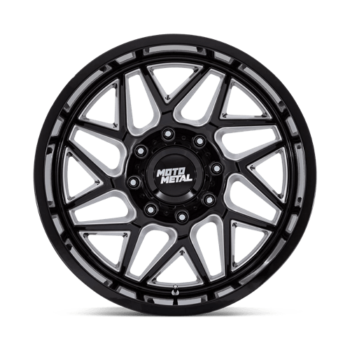 20X10 Moto Metal MO812 TURBINE 8X180 -18MM GLOSS BLACK MILLED