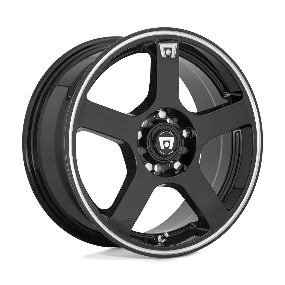 17X7 Motegi MR116 FS5 5X100/4.5 40MM GLOSS BLACK MACHINED FLANGE