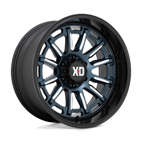 20X10 XD XD865 PHOENIX 5X5.0 -18MM METALLIC BLUE MILLED WITH BLACK LIP