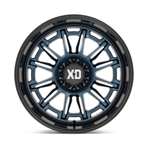 20X10 XD XD865 PHOENIX 5X5.0 -18MM METALLIC BLUE MILLED WITH BLACK LIP