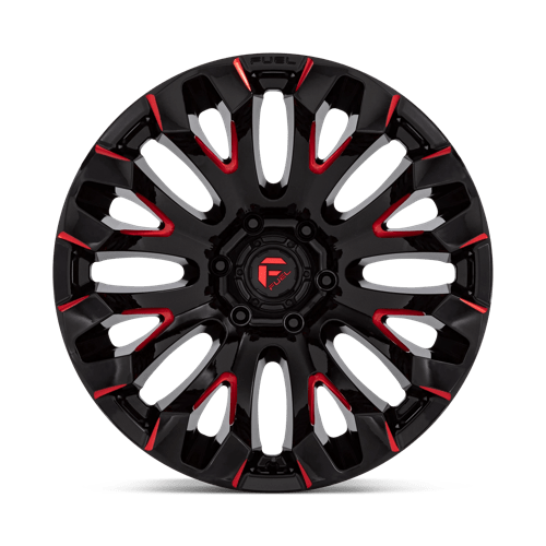 18X9 Fuel 1PC D829 QUAKE 5X5.0 1MM GLOSS BLACK MILLED RED TINT