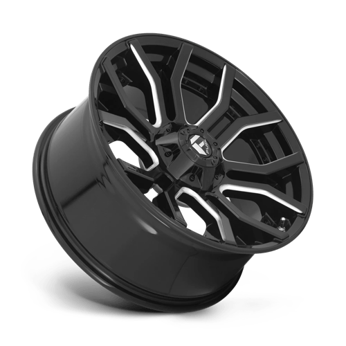 20X9 Fuel 1PC D711 RAGE 6X135/5.5 1MM GLOSS BLACK MILLED