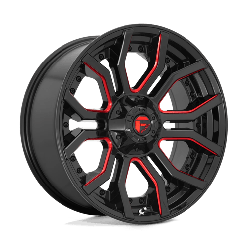 22X10 Fuel 1PC D712 RAGE 8X170 -18MM GLOSS BLACK RED TINTED CLEAR