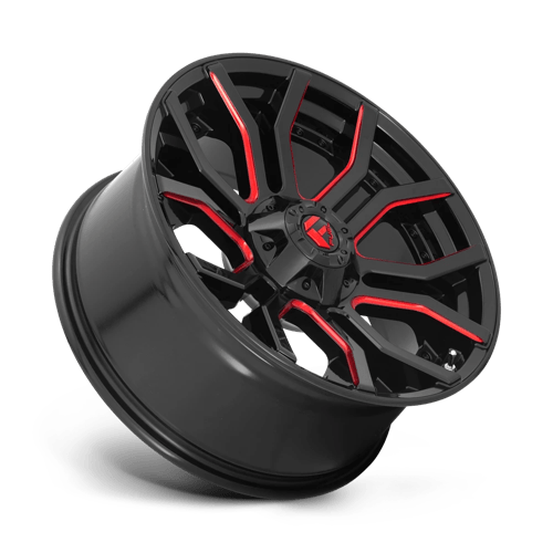 22X10 Fuel 1PC D712 RAGE 8X170 -18MM GLOSS BLACK RED TINTED CLEAR