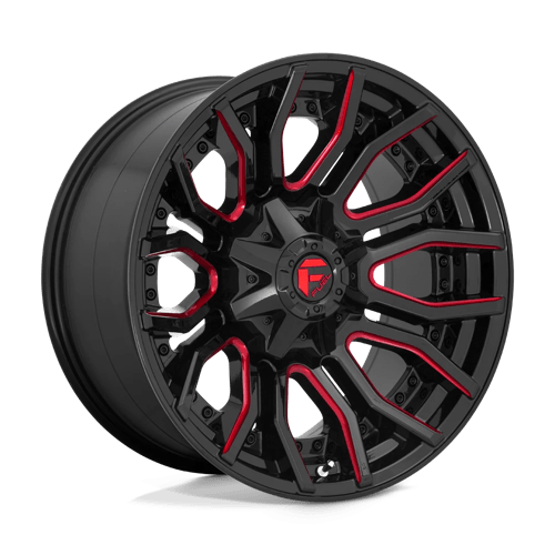 20X10 Fuel 1PC D712 RAGE 8X6.5 -18MM GLOSS BLACK RED TINTED CLEAR