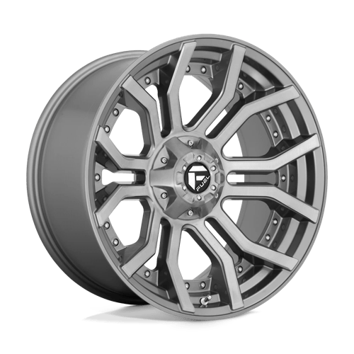 22X10 Fuel 1PC D713 RAGE PLATINUM 6X135/5.5 -18MM BRUSHED GUN METAL TINTED CLEAR