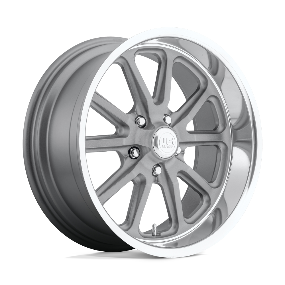 18X9.5 US Mag 1PC U111 RAMBLER 5X4.5 1MM MATTE GUN METAL MACHINED