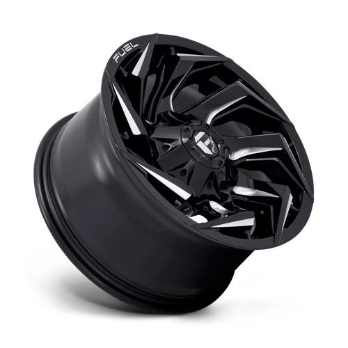 24X12 Fuel 1PC D753 REACTION 8X180 -44MM GLOSS BLACK MILLED