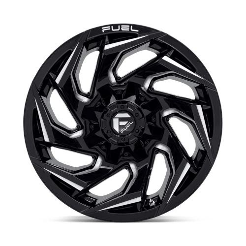 20X9 Fuel 1PC D753 REACTION 5X4.5/5.0 20MM GLOSS BLACK MILLED