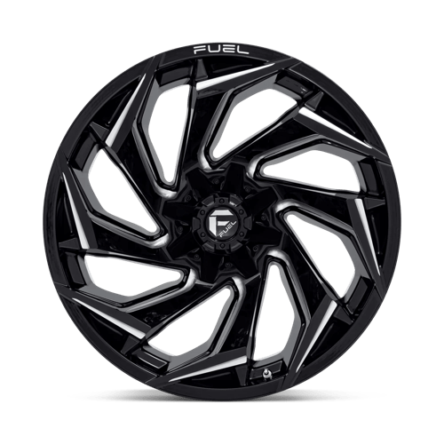 22X12 Fuel 1PC D753 REACTION 8X6.5 -44MM GLOSS BLACK MILLED