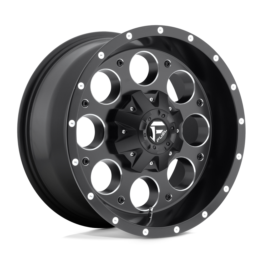 16X8 Fuel 1PC D525 REVOLVER 5X4.5/5.0 1MM MATTE BLACK MILLED