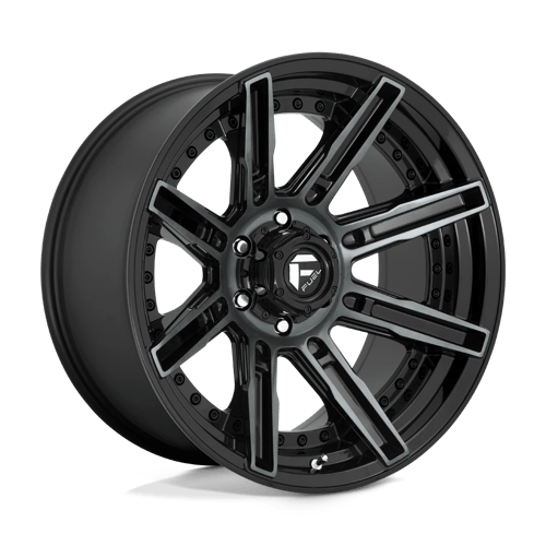 20X10 Fuel 1PC D708 ROGUE 6X5.5 -18MM GLOSS MACHINED DOUBLE DARK TINT