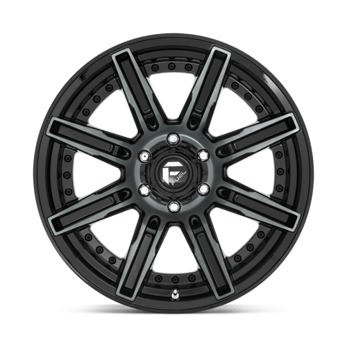 20X10 Fuel 1PC D708 ROGUE 6X5.5 -18MM GLOSS MACHINED DOUBLE DARK TINT