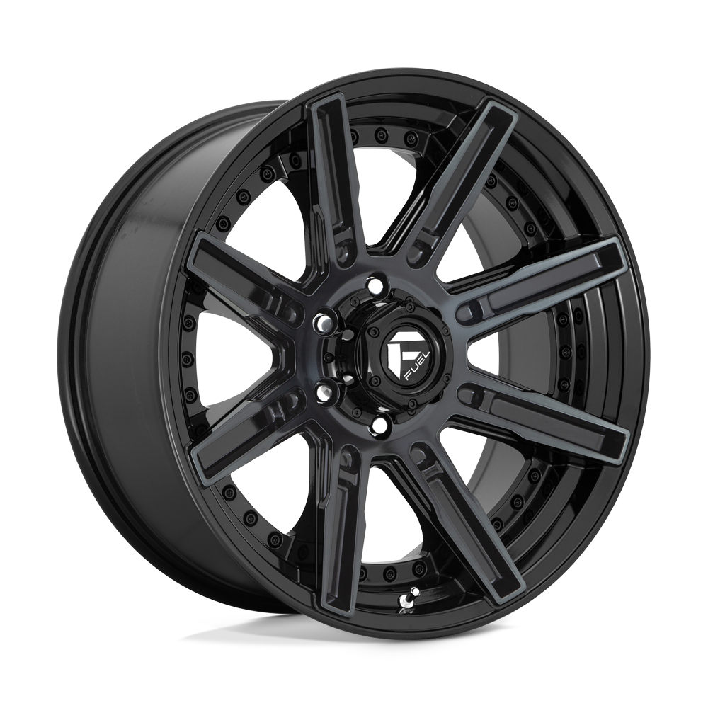 20X9 Fuel 1PC D708 ROGUE 5X5.0 1MM GLOSS MACHINED DOUBLE DARK TINT