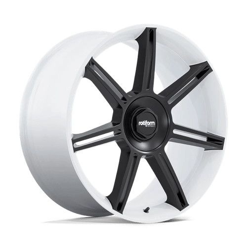 22X10 Rotiform 1PC FRA 5X130 56MM GLOSS WHITE WITH MATTE BLACK SPOKES