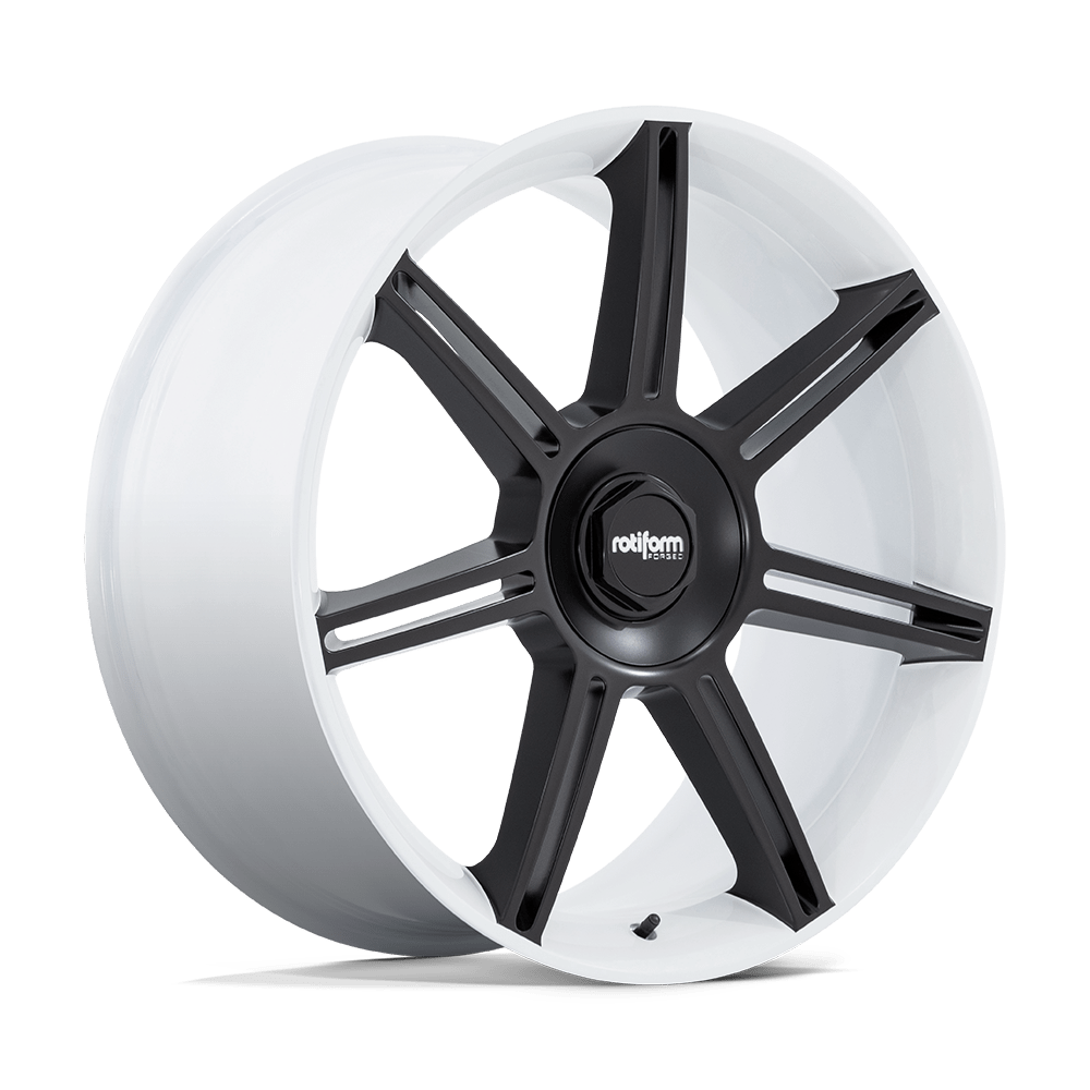 22X10 Rotiform FRA 5X130 56MM GLOSS WHITE WITH MATTE BLACK SPOKES