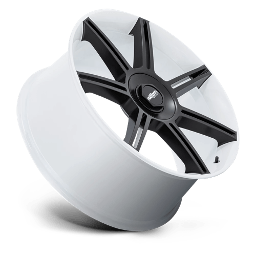 22X10 Rotiform FRA 5X130 56MM GLOSS WHITE WITH MATTE BLACK SPOKES