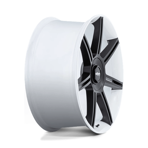 22X10 Rotiform FRA 5X130 56MM GLOSS WHITE WITH MATTE BLACK SPOKES