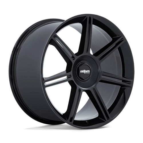 22X10 Rotiform 1PC FRA 5X130 56MM GLOSS BLACK WITH MATTE BLACK SPOKES