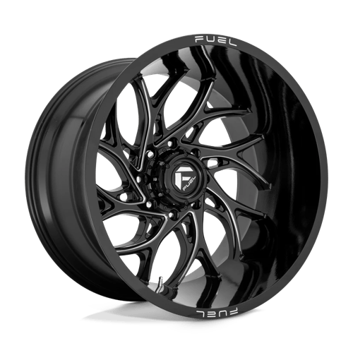 24X14 Fuel 1PC D741 RUNNER 8X180 -75MM GLOSS BLACK MILLED