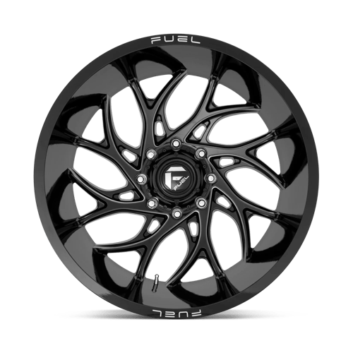 24X14 Fuel 1PC D741 RUNNER 8X180 -75MM GLOSS BLACK MILLED