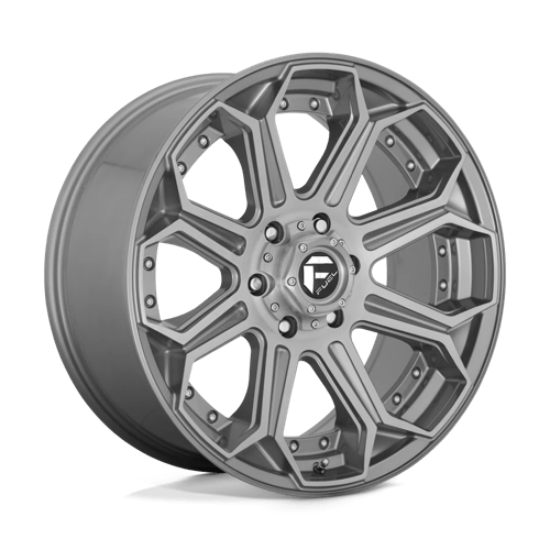 26X14 Fuel 1PC D705 SIEGE 8X6.5 -75MM BRUSHED GUN METAL TINTED CLEAR