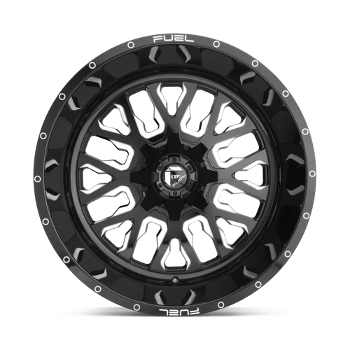 22X12 Fuel 1PC D611 STROKE 5X5.5/150 -44MM GLOSS BLACK MILLED