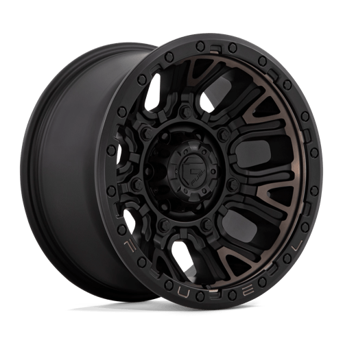 17X9 Fuel 1PC D824 TRACTION 6X5.5 -12MM MATTE BLACK WITH DOUBLE DARK TINT