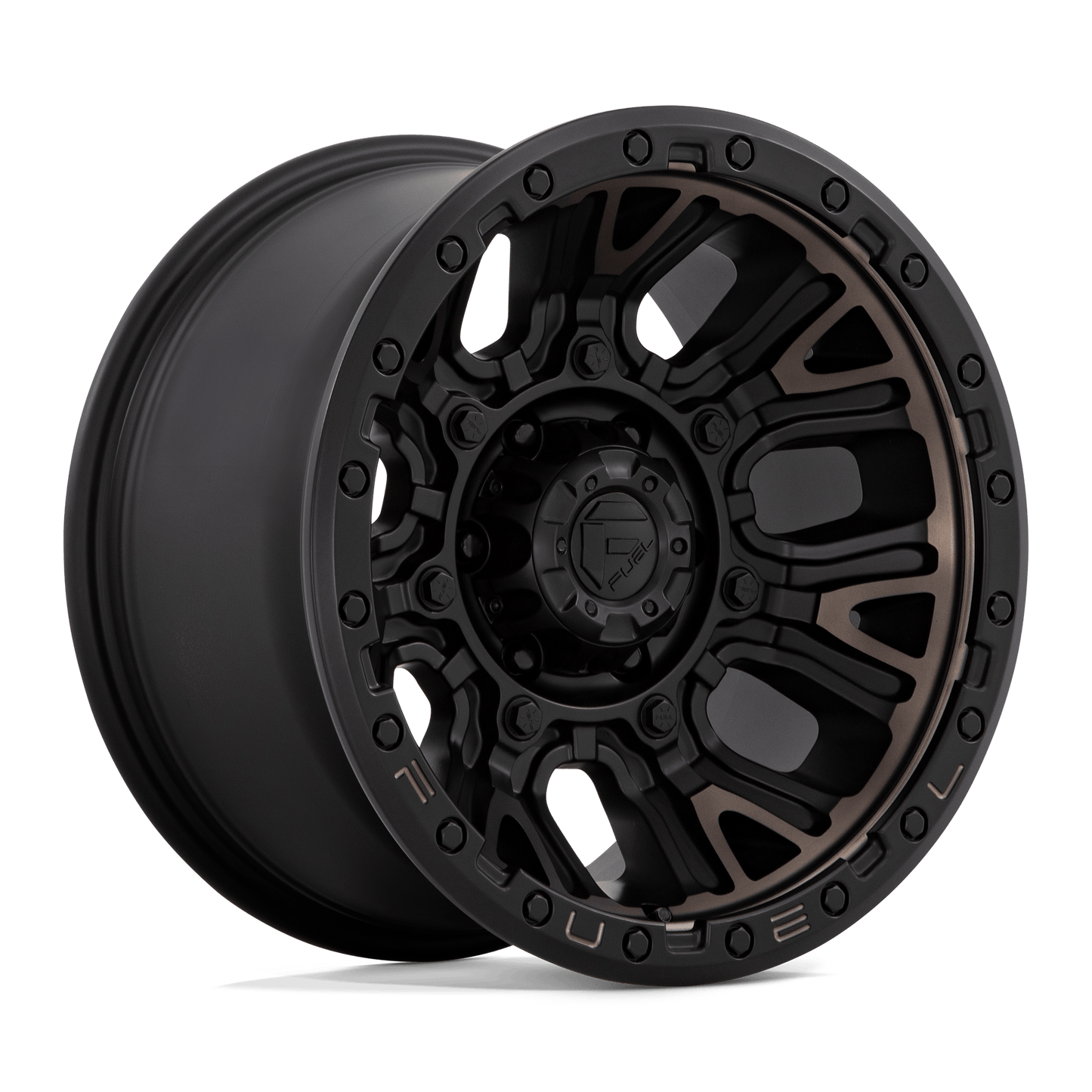 17X9 Fuel 1PC D824 TRACTION 5X5.0 1MM MATTE BLACK WITH DOUBLE DARK TINT