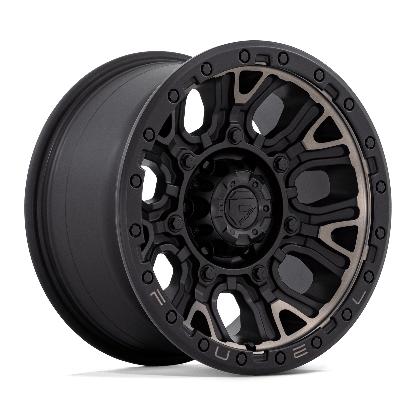 17X9 Fuel 1PC D824 TRACTION 6X120 1MM MATTE BLACK WITH DOUBLE DARK TINT