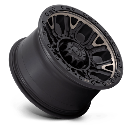 17X9 Fuel 1PC D824 TRACTION 6X5.5 1MM MATTE BLACK WITH DOUBLE DARK TINT
