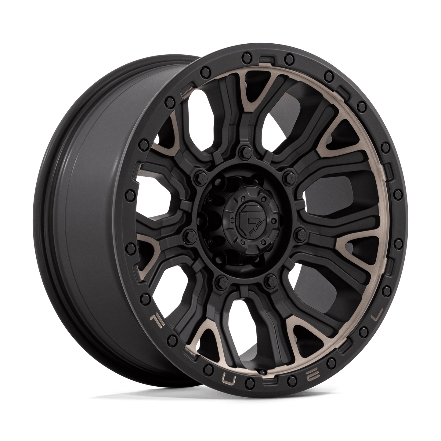 20X9 Fuel 1PC D824 TRACTION 6X5.5 1MM MATTE BLACK WITH DOUBLE DARK TINT