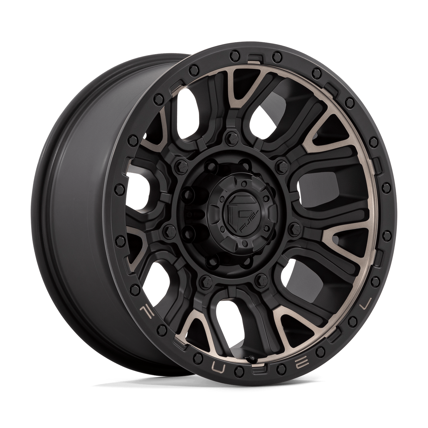 20X9 Fuel 1PC D824 TRACTION 8X6.5 1MM MATTE BLACK WITH DOUBLE DARK TINT